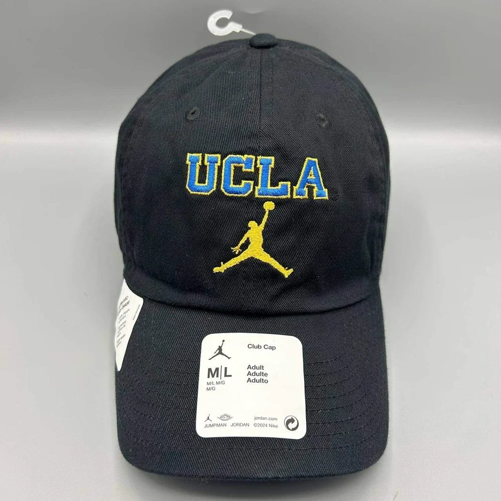 UCLA Bruins x Air Jordan Club Hat Men M-L NCAA Jumpman Strap Back Cap Cotton New